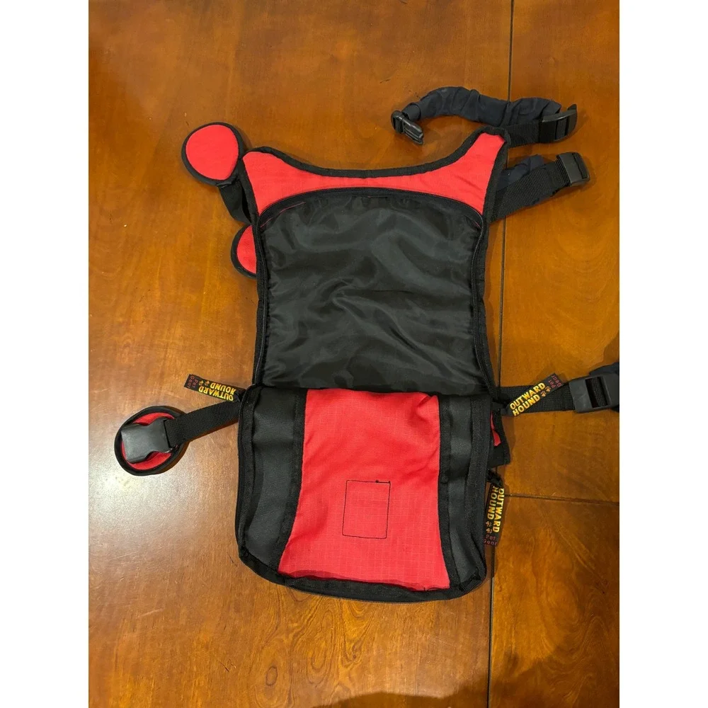Outward Hound Pet Travel Gear Dog Carrier Backpack Red Black Medium Adjustable